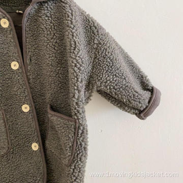 Children's Long Lamb Wool Coat